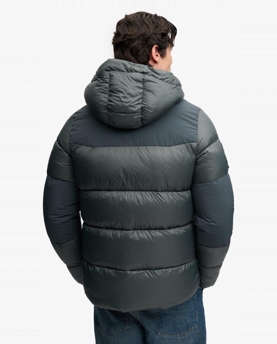Parka Acolchoada City Baffle Verde-2