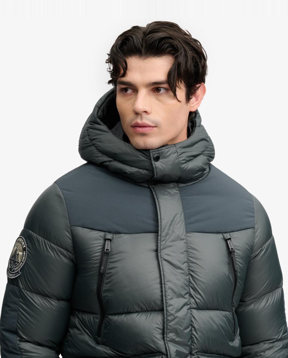 Parka Acolchoada City Baffle Verde-3