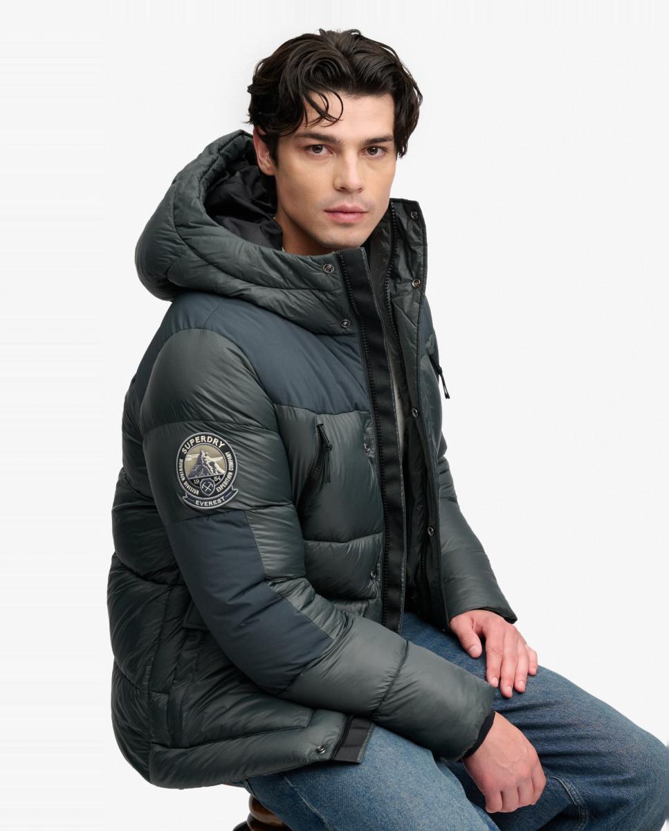 Parka Acolchoada City Baffle Verde-4