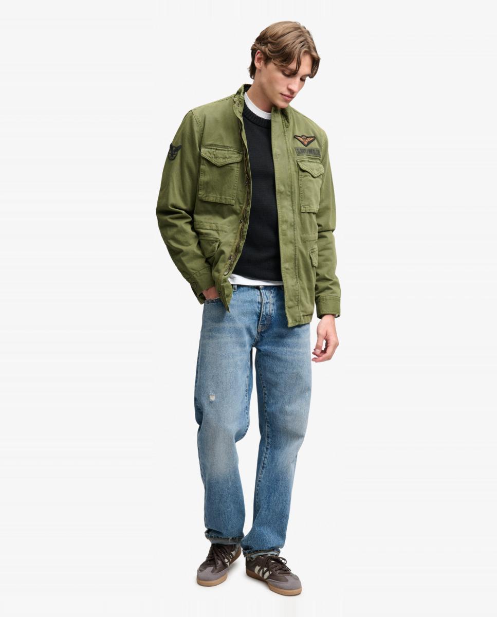 Casaco Militar M65 com Emblemas Verde-6