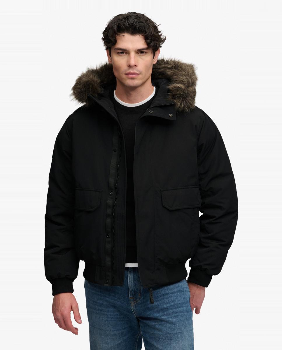 Casaco Tipo Blusão Bomber Everest com Pelo Sintético Preto-3