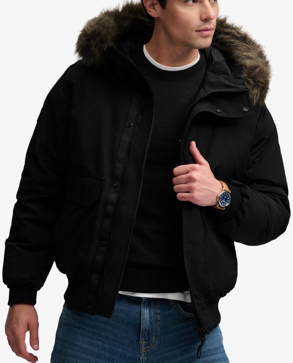 Casaco Tipo Blusão Bomber Everest com Pelo Sintético Preto-5