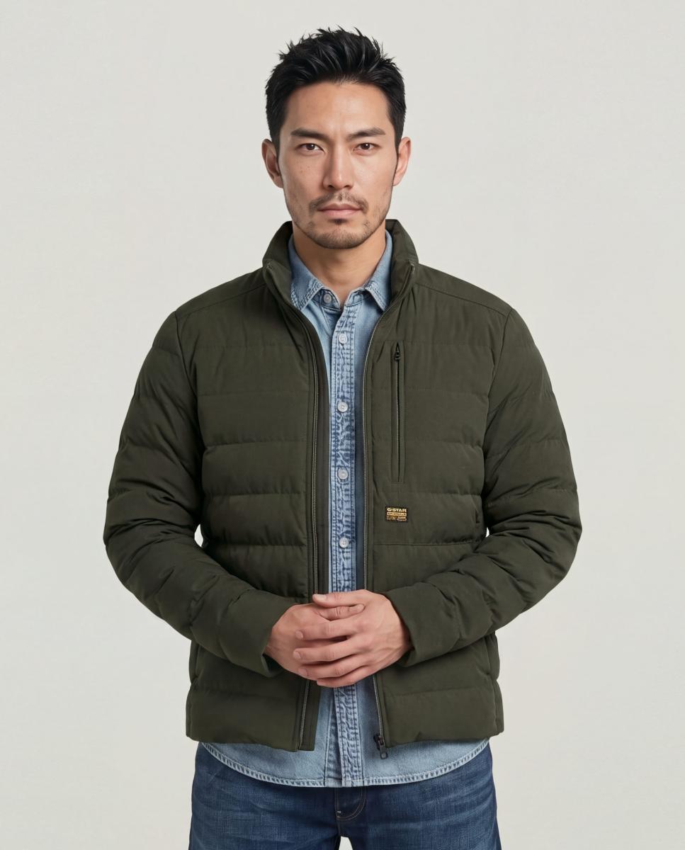 Chaqueta de hombre Foundation ligera y acolchada - G-Star - Gris claro Gris claro-4