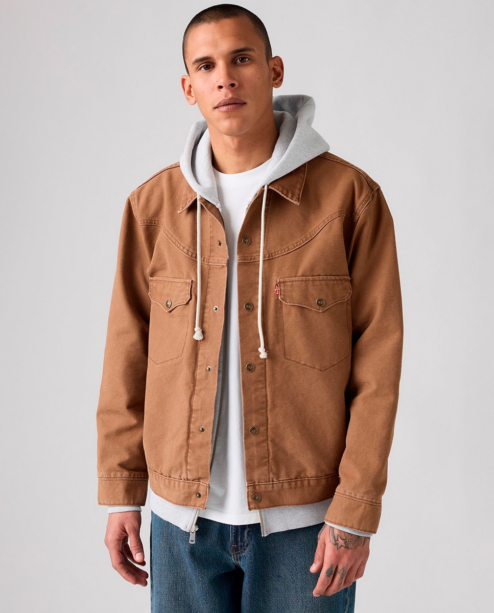 Blusão de Algodão Castanho-4