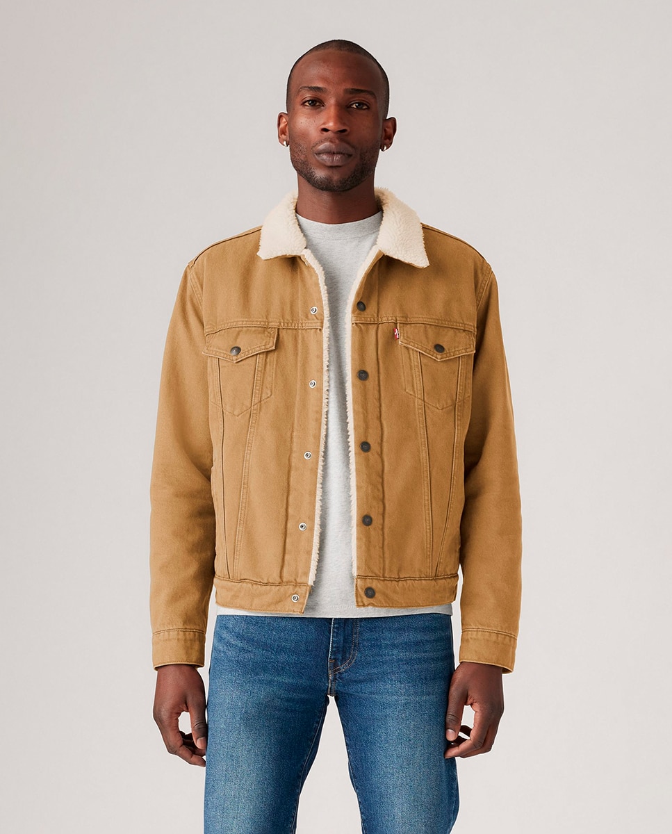 Blusão com Pelo de Borrego Castanho-1