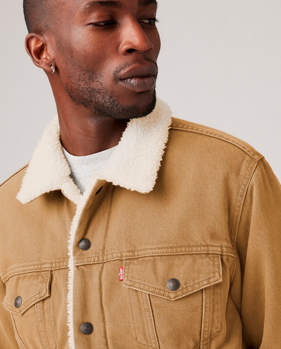 Blusão com Pelo de Borrego Castanho-3