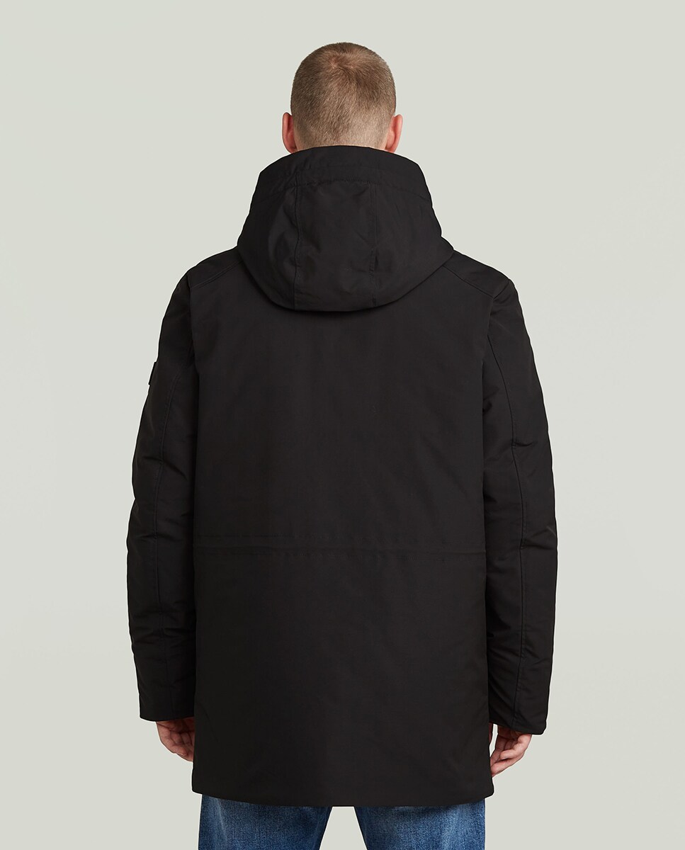 Parka de homem com capuz Preto-2