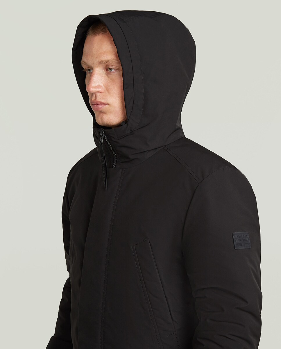 Parka de homem com capuz Preto-3