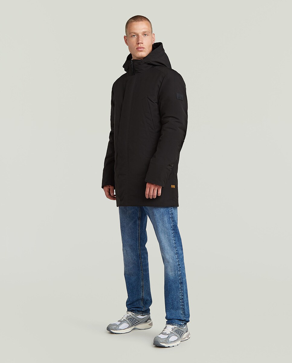 Parka de homem com capuz Preto-4