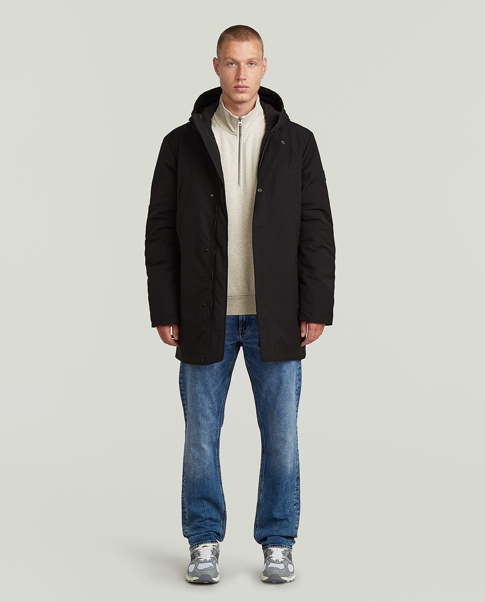 Parka de homem com capuz Preto-7