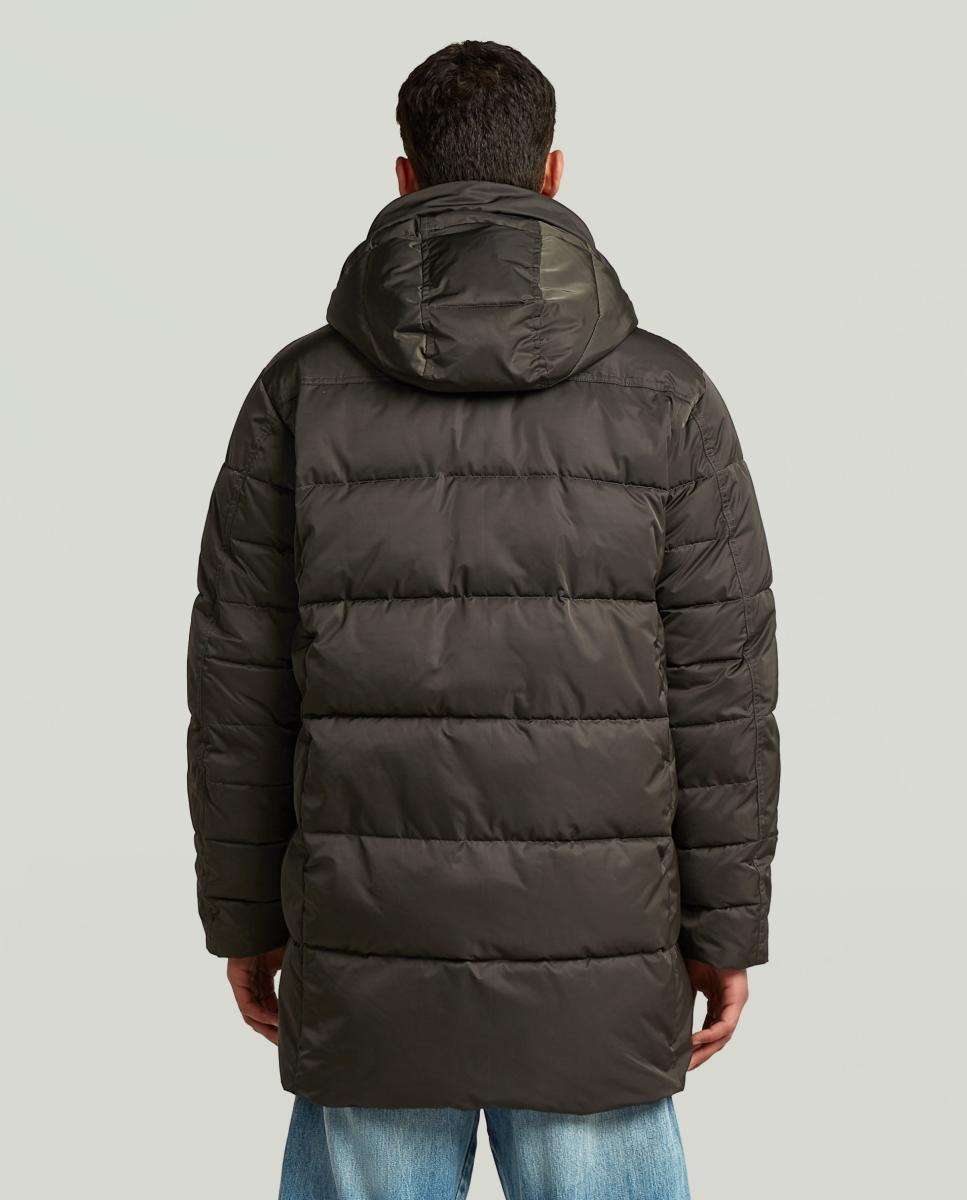 Parka com Capuz e Corte Regular Cinzento-2