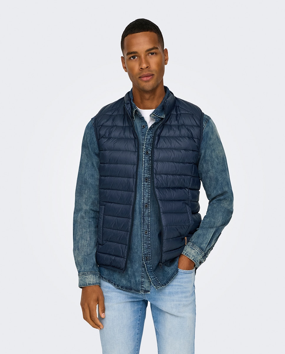 Colete Ligeiro Regular Fit Azul-1