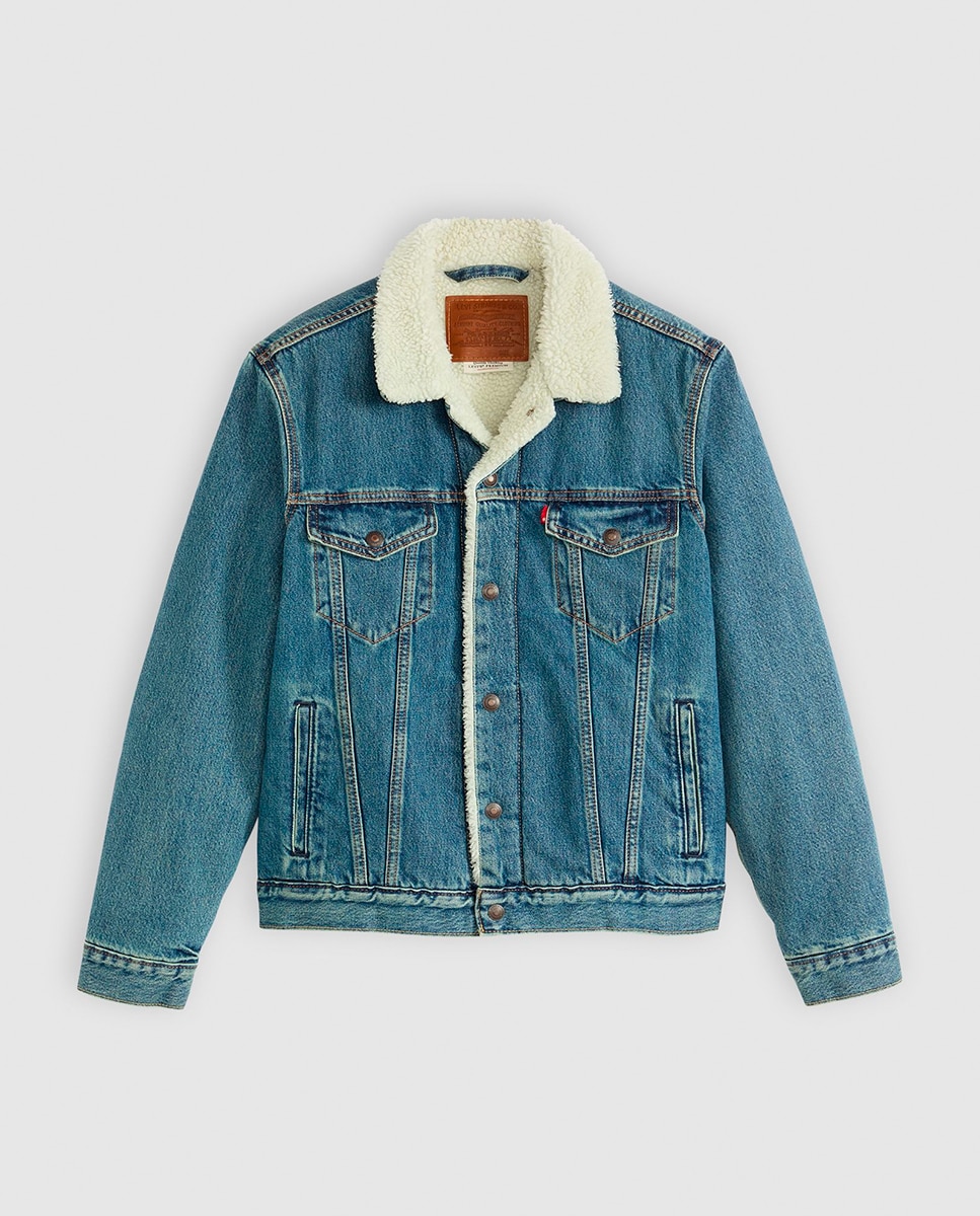 Blusão de Ganga com Pelo de Borrego Azul-5