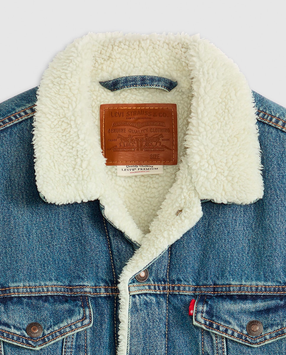 Blusão de Ganga com Pelo de Borrego Azul-6