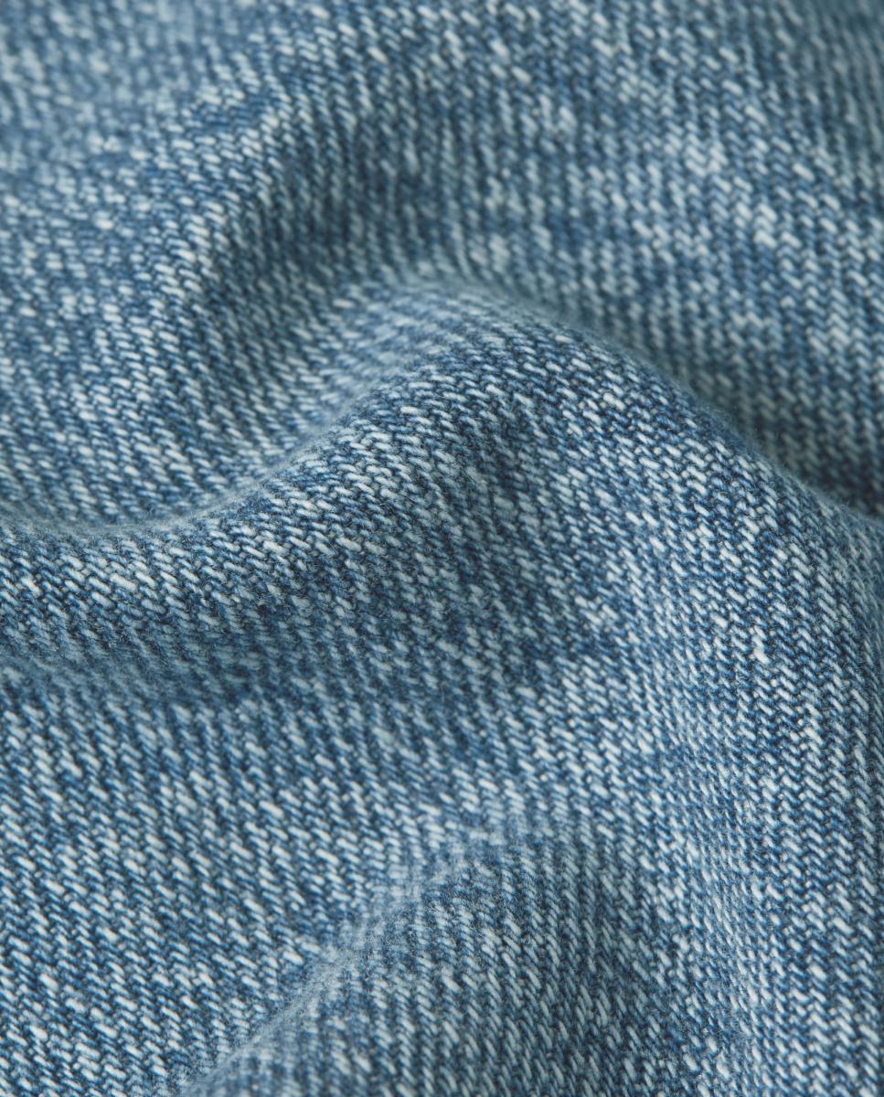 Blusão de Ganga Justo com Design Tridimensional Azul-5