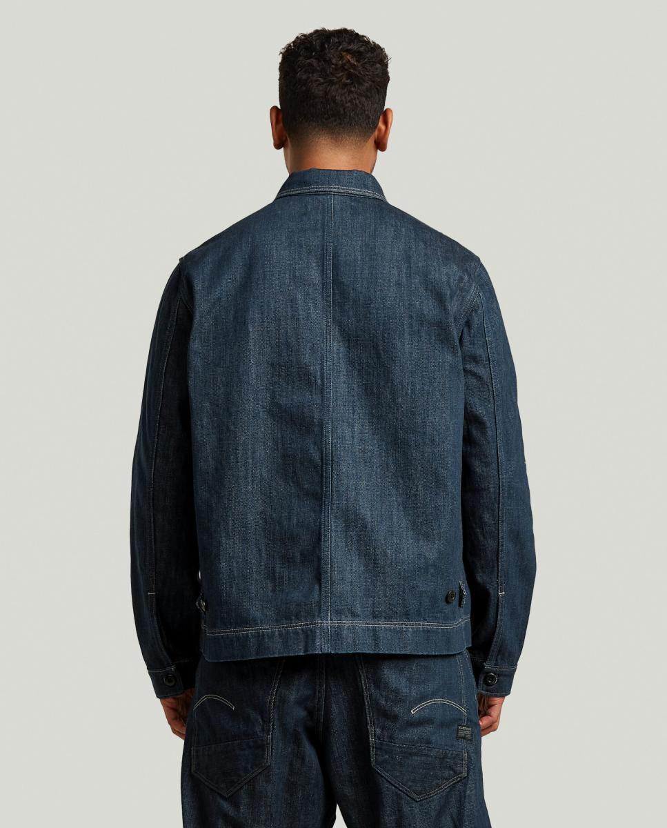 Sobrecamisa de Ganga de Corte Regular e Estilo Moderno Azul-2