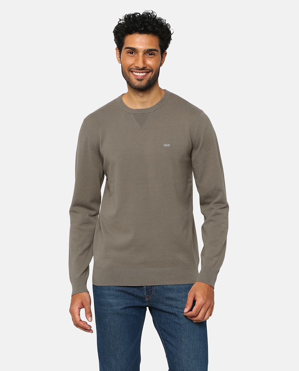 Camisola de Malha de Manga Comprida Verde-1
