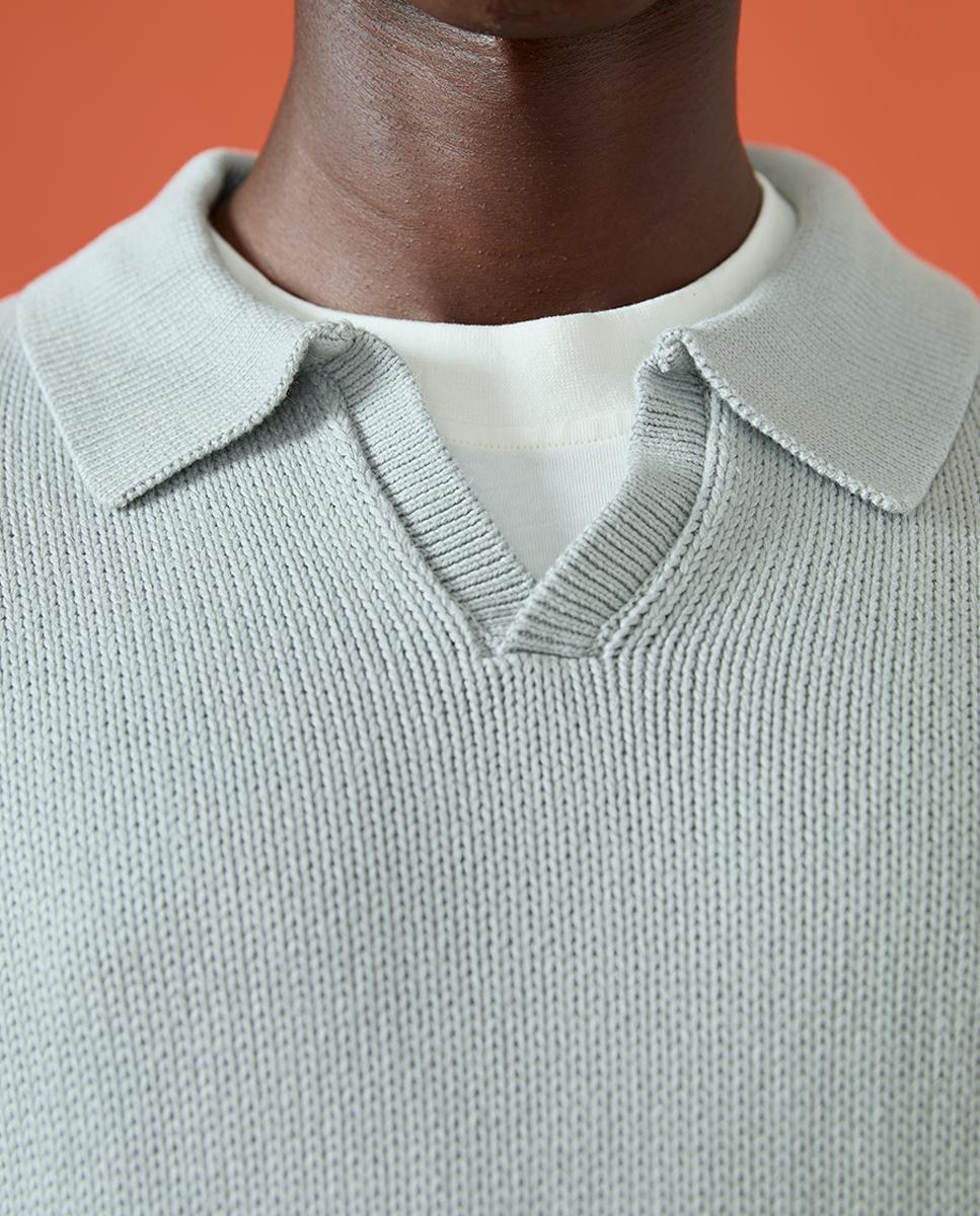 Camisola de Malha de Algodão Cinzento-3