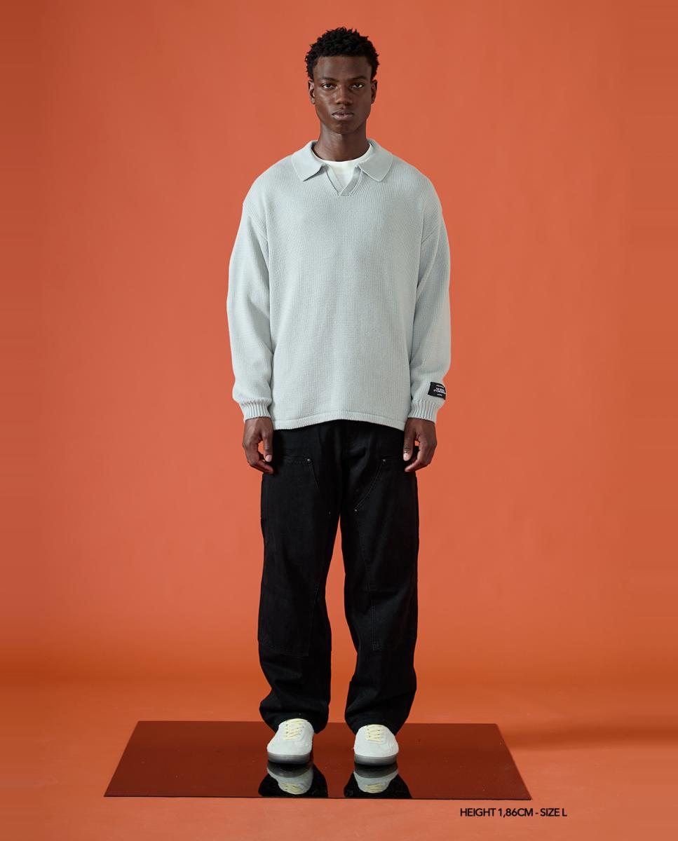 Camisola de Malha de Algodão Cinzento-6