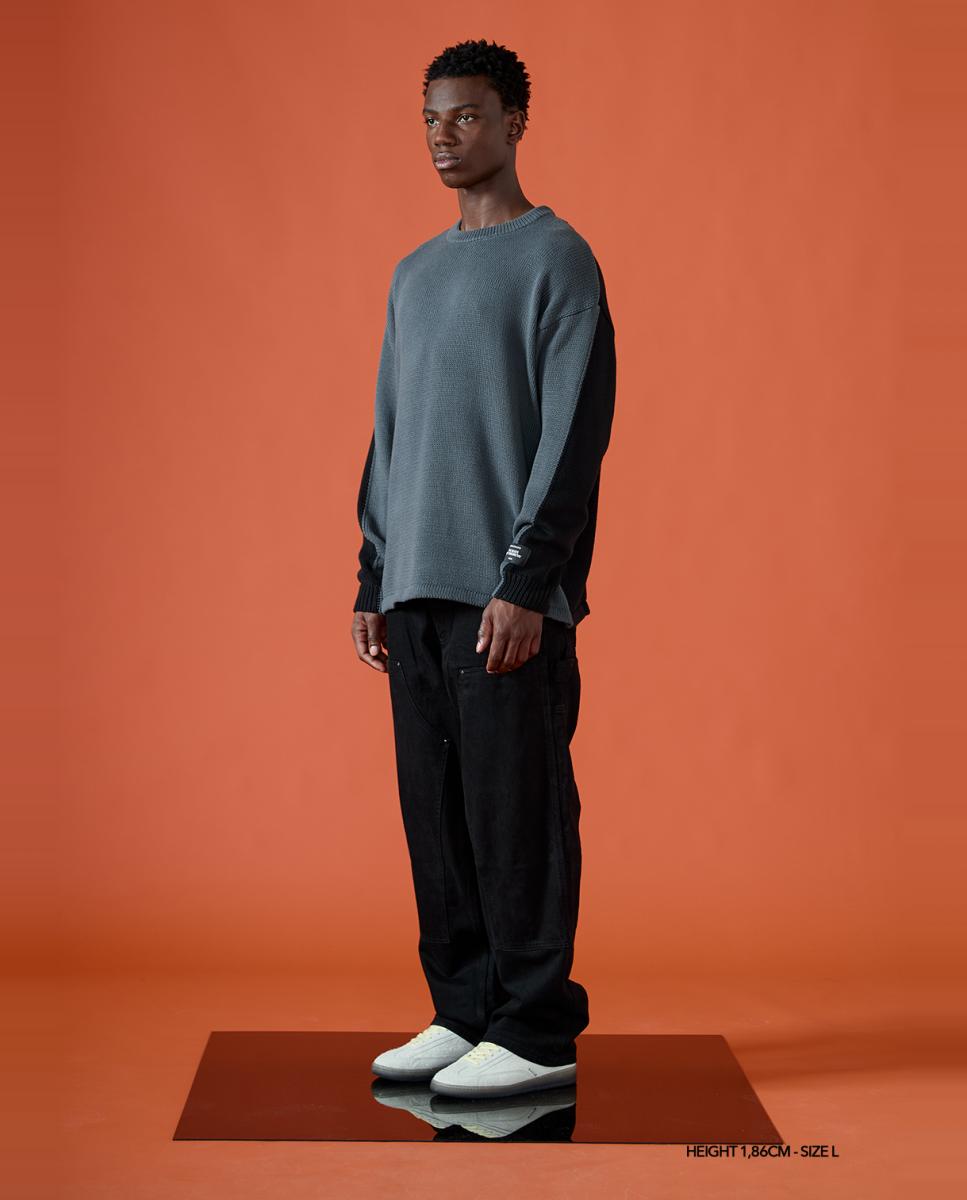 Camisola de Malha de Algodão Cinzento-5