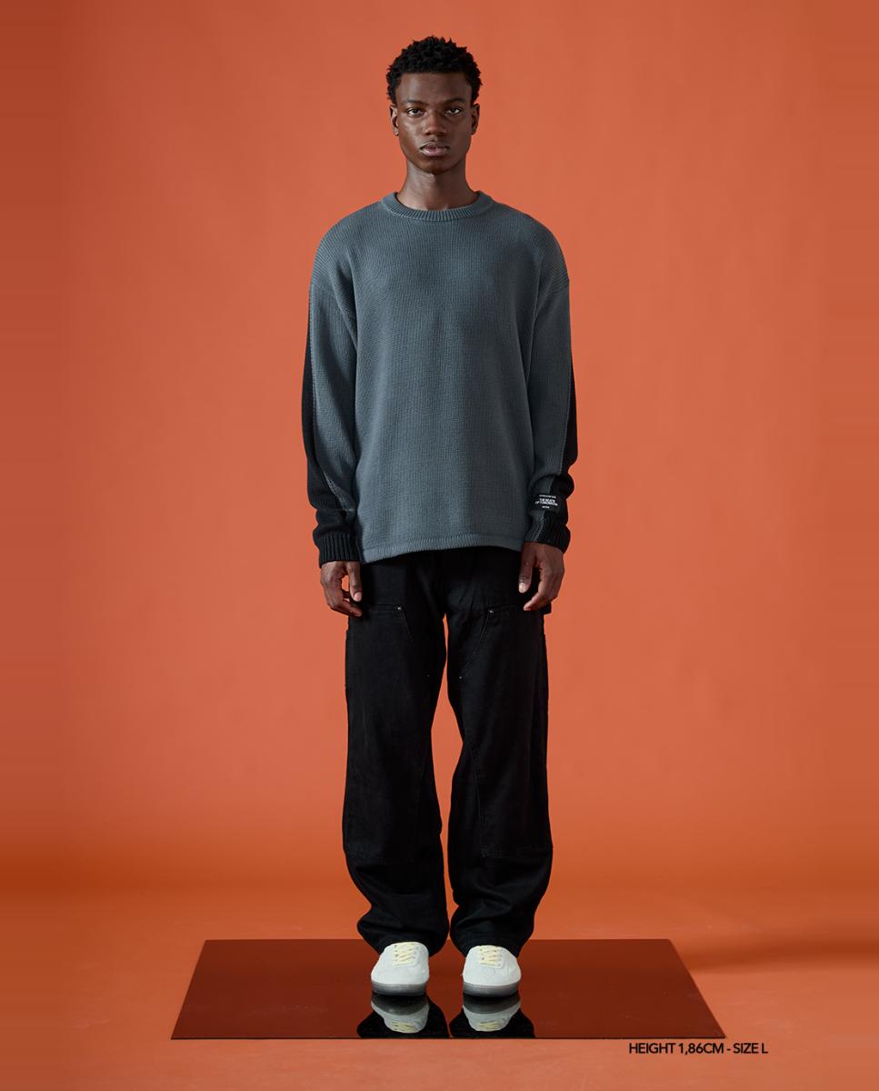Camisola de Malha de Algodão Cinzento-8