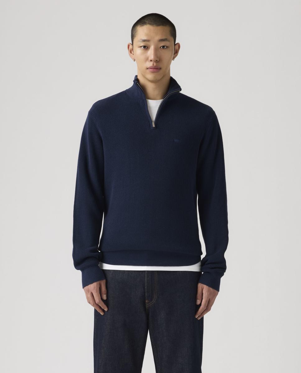 Imagen 0 de Jersey de hombre con cuello chimenea Azul marino