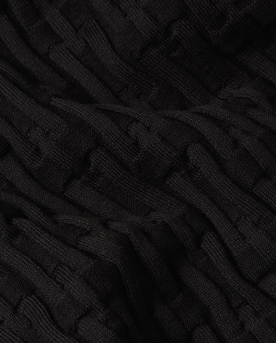 Camisola de Malha Regular Preto-5