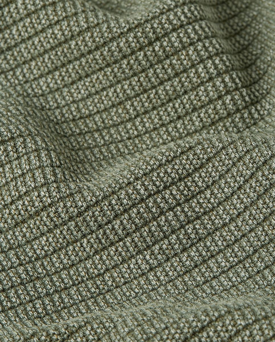 Camisola de Malha Regular com Efeito de Lavagem Verde-5