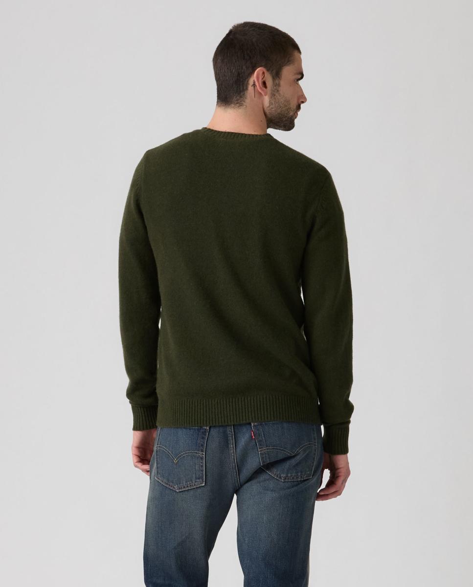 Camisola de malha com decote redondo Verde-escuro-2