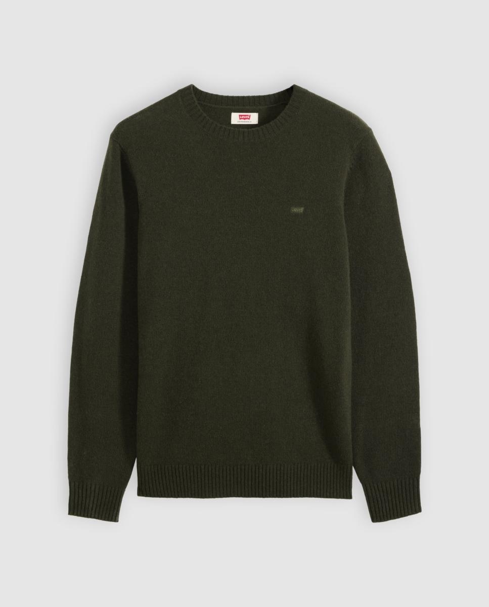 Camisola de malha com decote redondo Verde-escuro-5