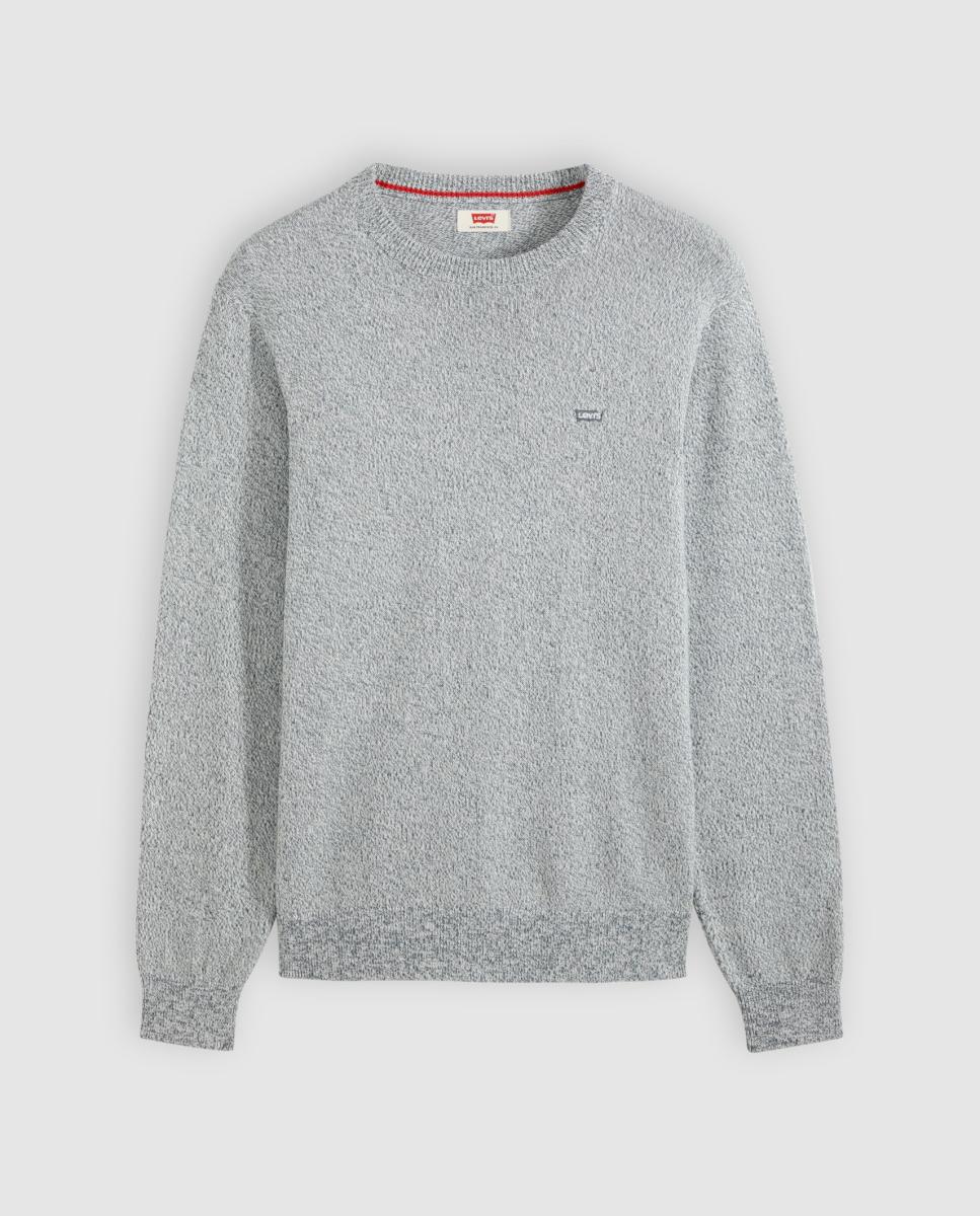Camisola de malha com decote redondo Cinzento-claro-5