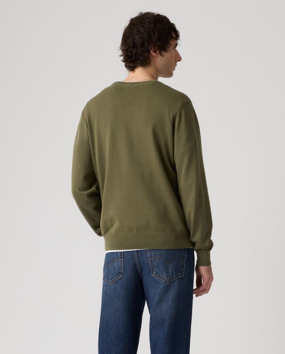 Camisola de malha com decote redondo Verde-2