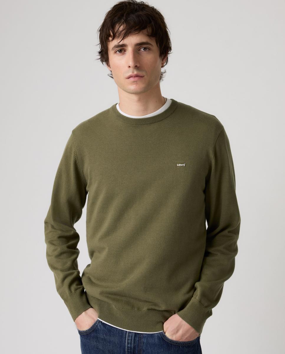 Camisola de malha com decote redondo Verde-3