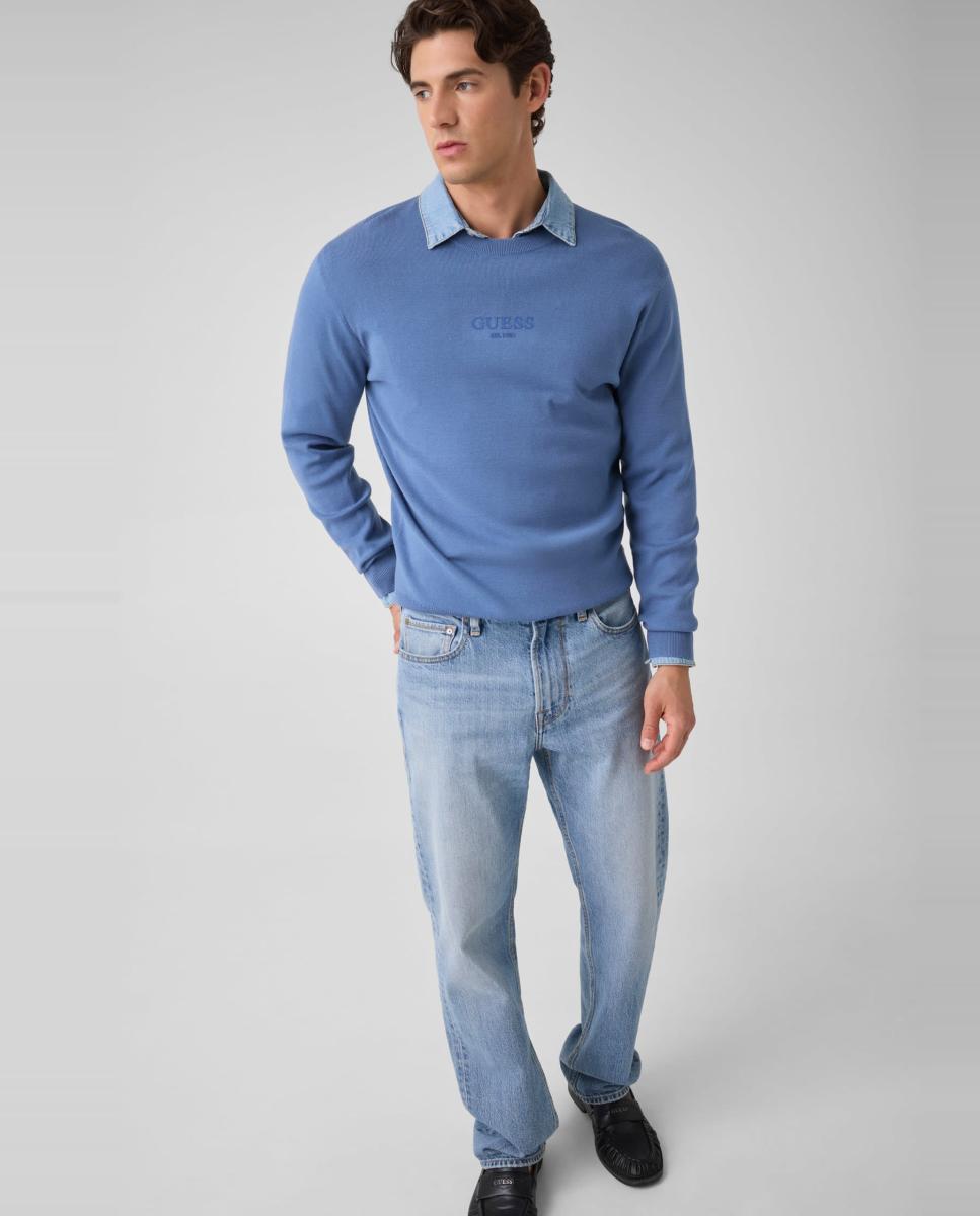Sweatshirt sem Capuz Azul-marinho-5