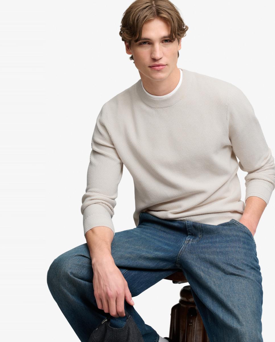 Imagen 3 de Jersey de hombre de punto texturizado - Superdry - Crudo Crudo