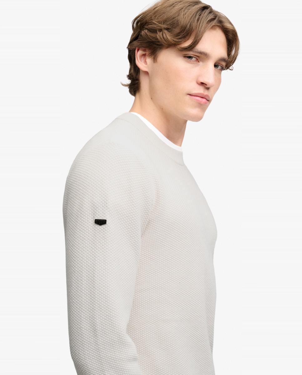 Imagen 4 de Jersey de hombre de punto texturizado - Superdry - Crudo Crudo