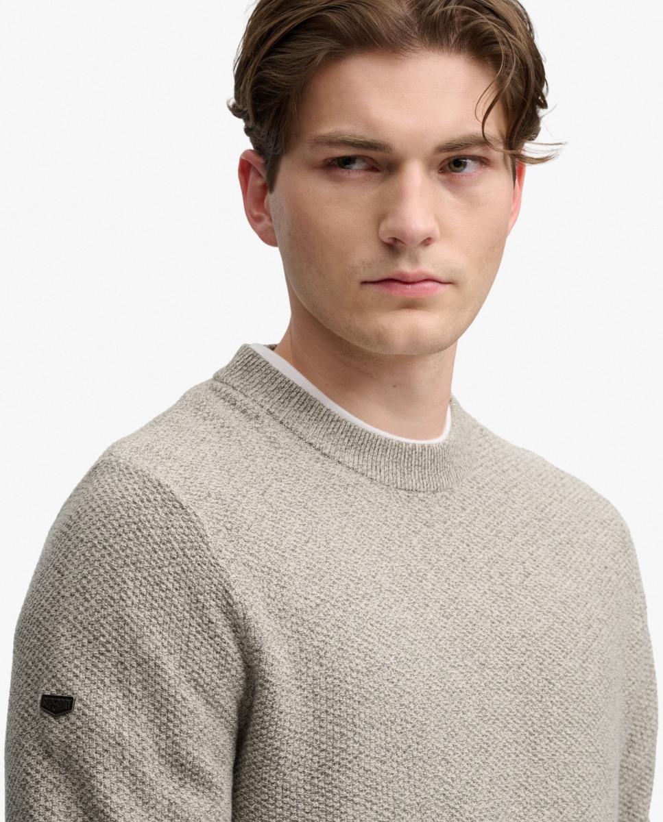 Imagen 4 de Jersey de hombre de punto texturizado - Superdry - Beige Beige