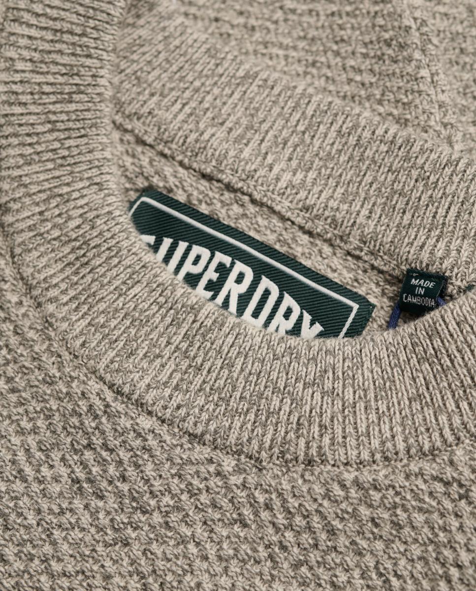 Imagen 5 de Jersey de hombre de punto texturizado - Superdry - Beige Beige