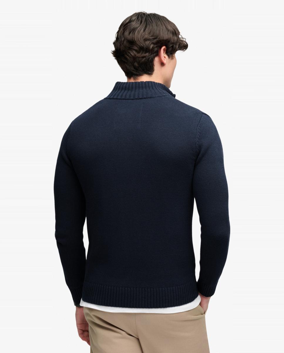 Cárdigan de hombre de algodón con cremallera - Superdry - Azul marino Azul marino-2