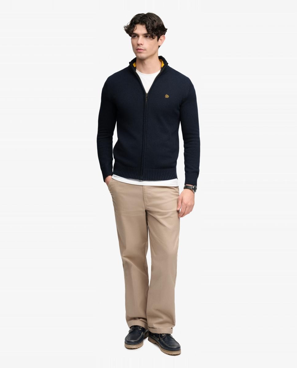 Cárdigan de hombre de algodón con cremallera - Superdry - Azul marino Azul marino-7