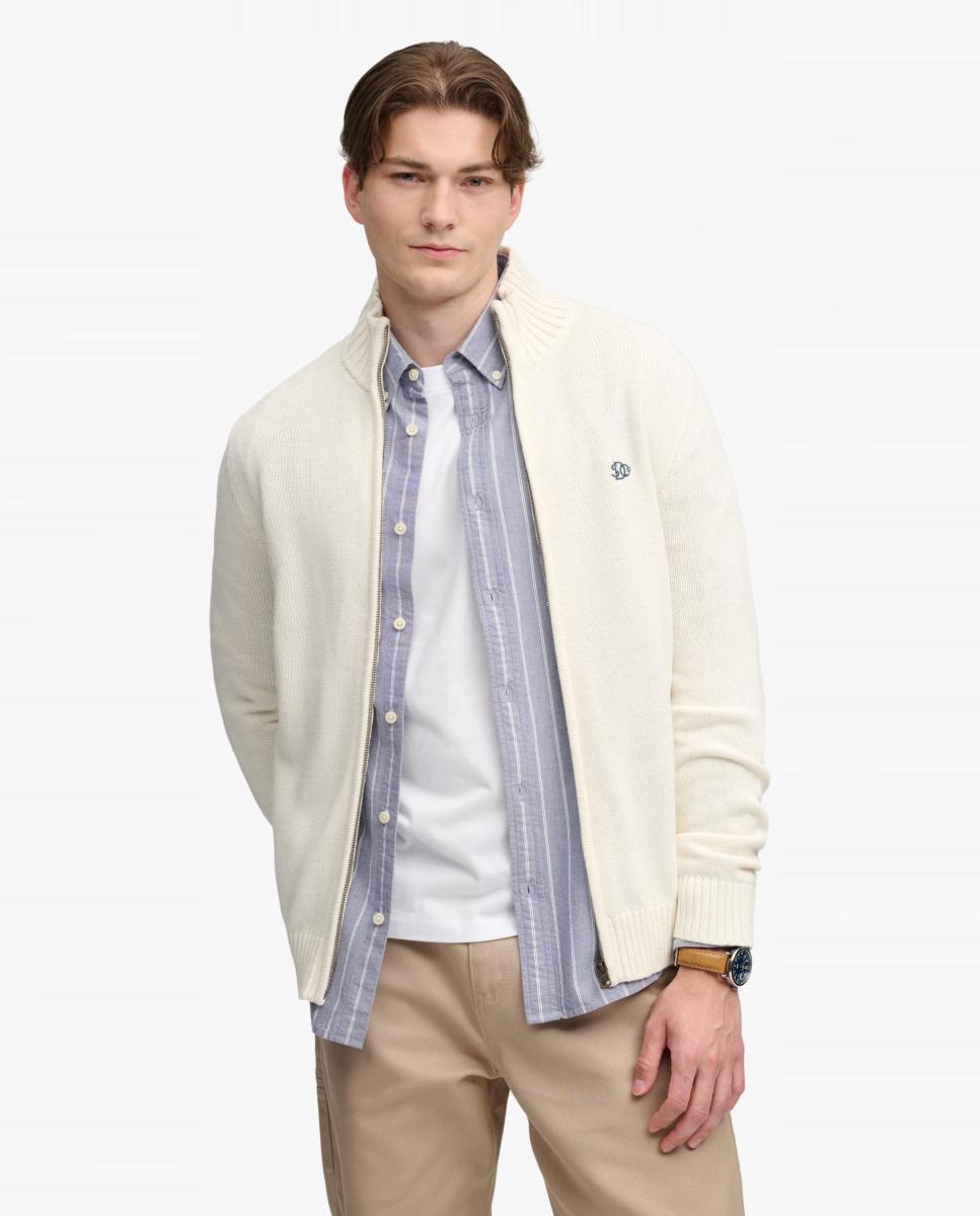 Imagem 0 de Cardigan de Algodão com Fecho de Correr
