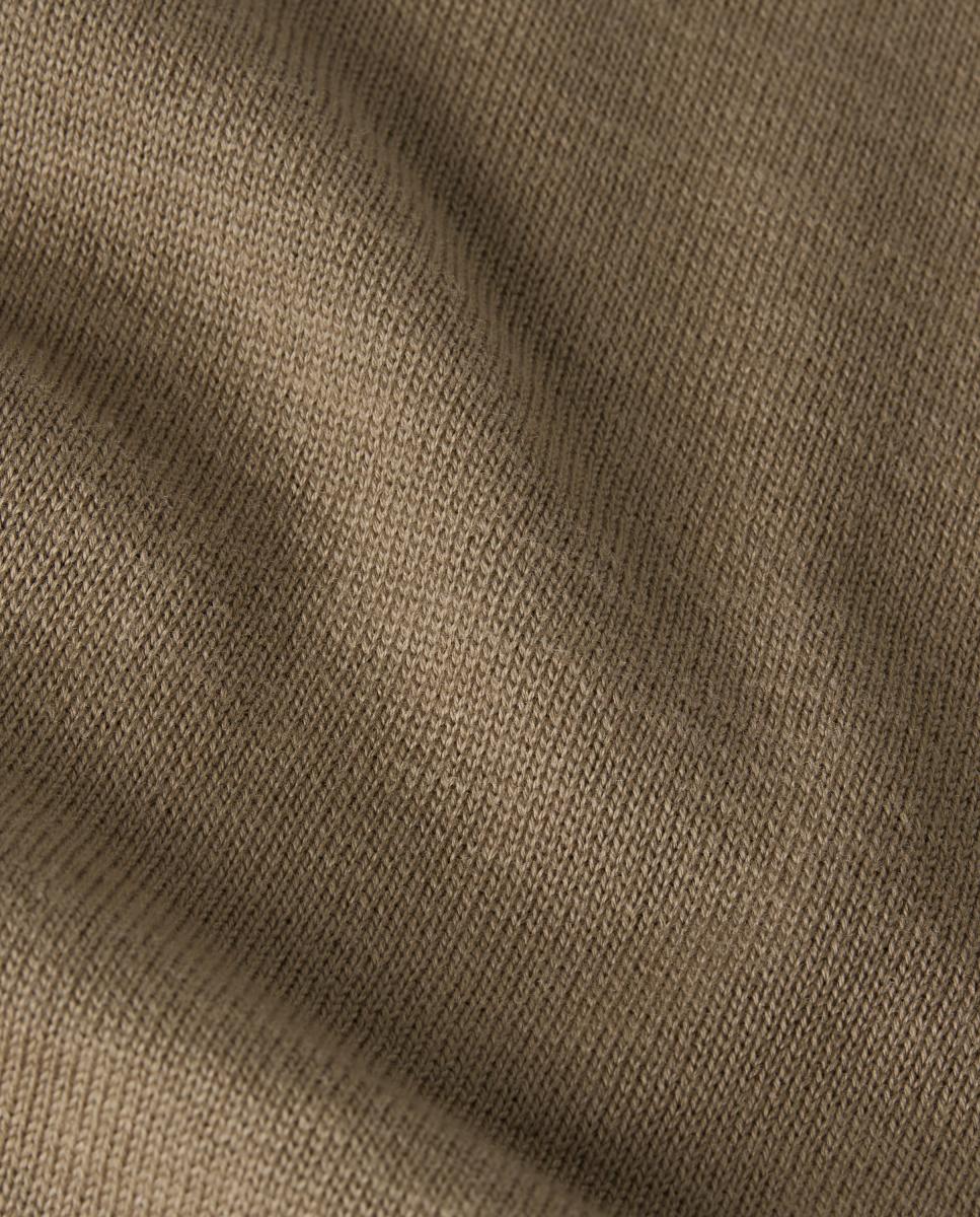 Camisola de Malha com Gola Redonda e Corte Regular Castanho-4