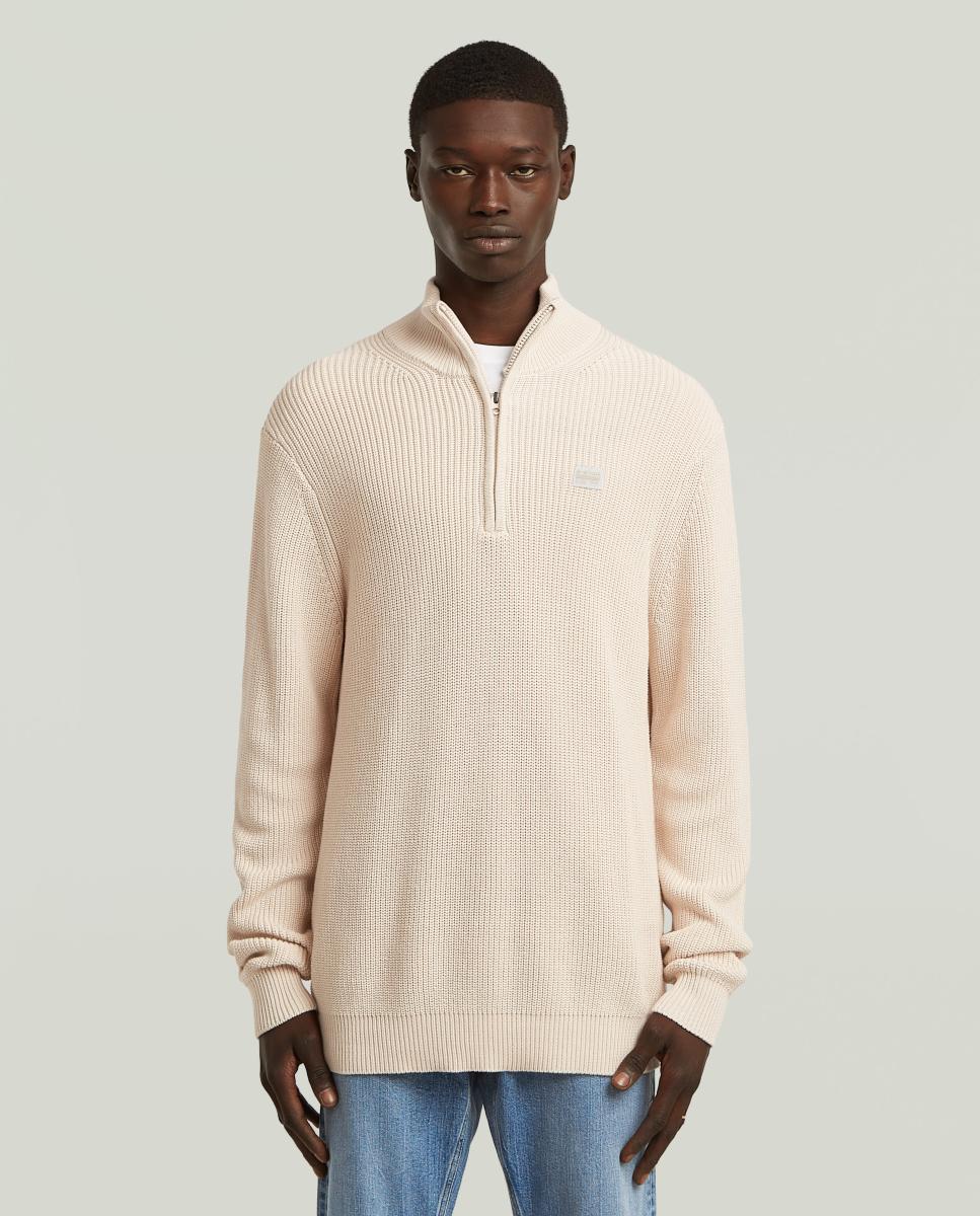 Imagen 1 de Jersey de hombre con cuello de cremallera y corte recto Blanco
