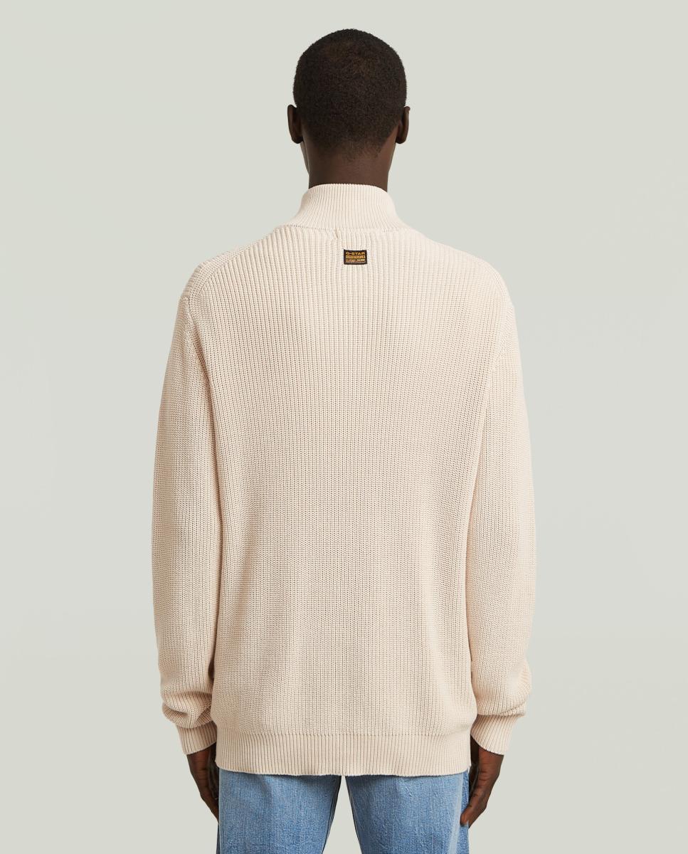 Imagen 2 de Jersey de hombre con cuello de cremallera y corte recto - G-Star - Blanco Blanco