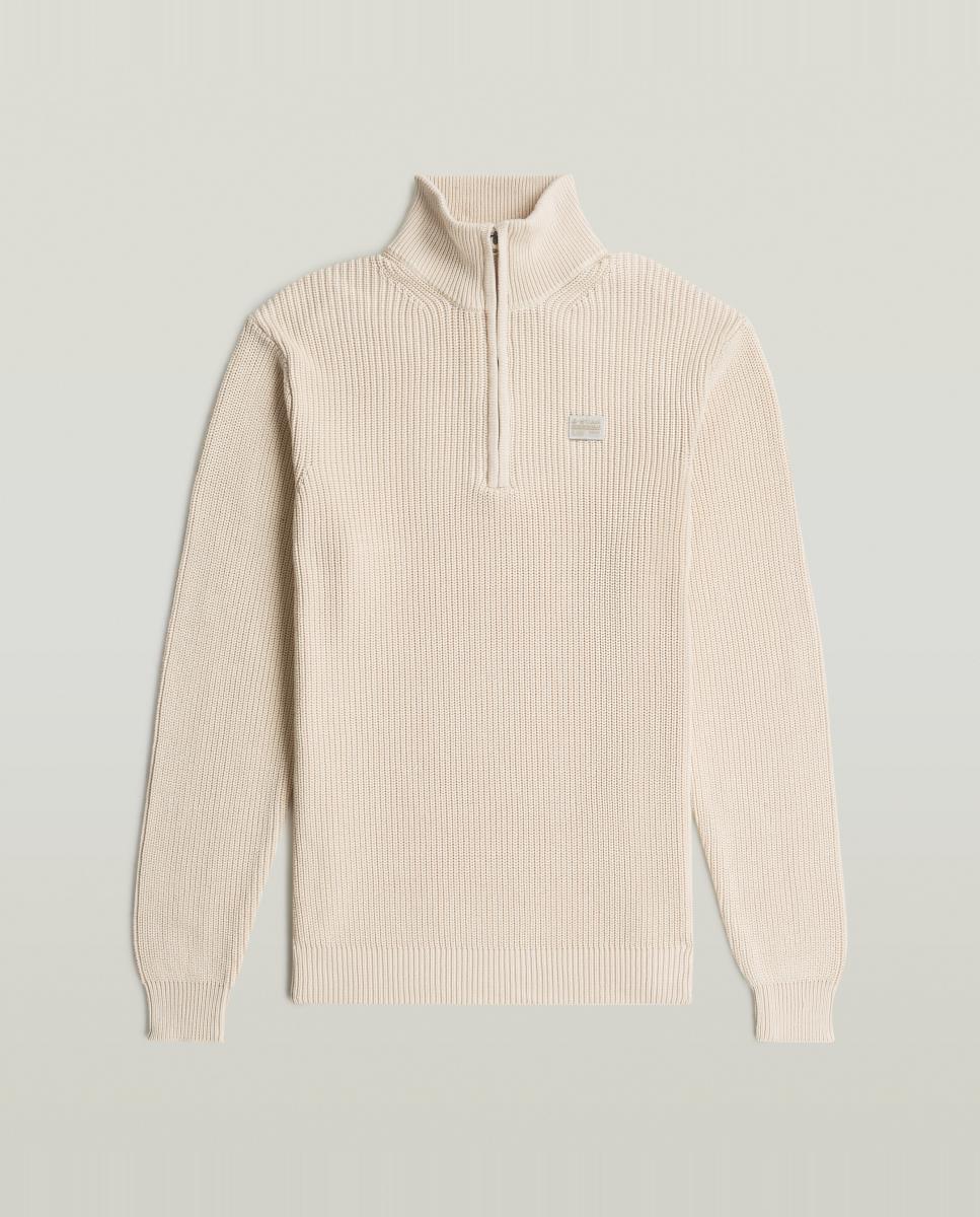 Imagen 5 de Jersey de hombre con cuello de cremallera y corte recto - G-Star - Blanco Blanco