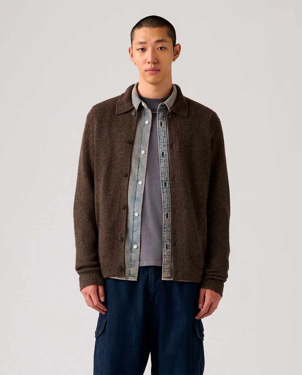 Imagem 0 de Cardigan com Colarinho de Polo