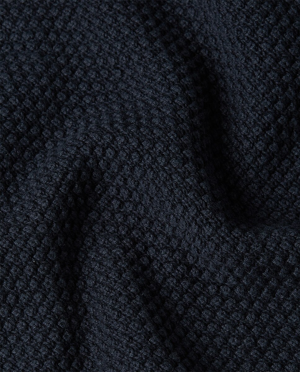 Casaco Estilo Cardigan com Corte Regular Azul-4