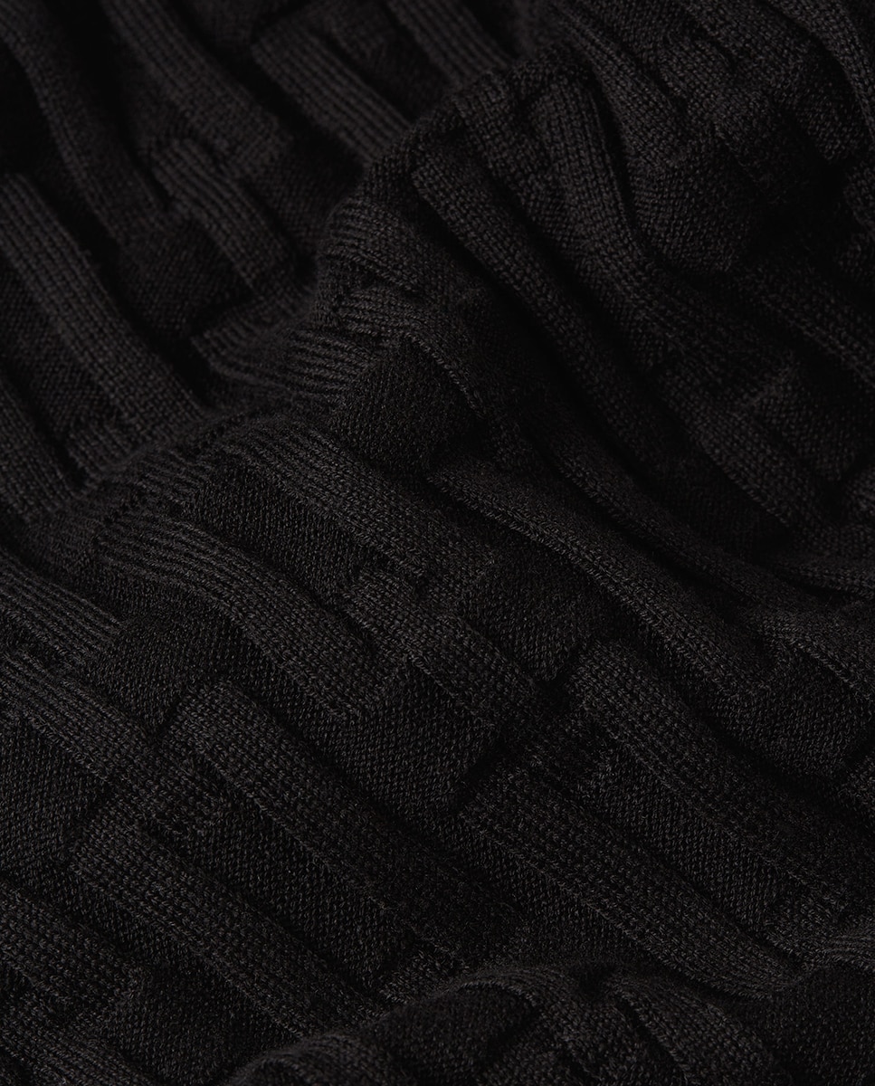Casaco Estilo Cardigan com Fecho de Correr Preto-5