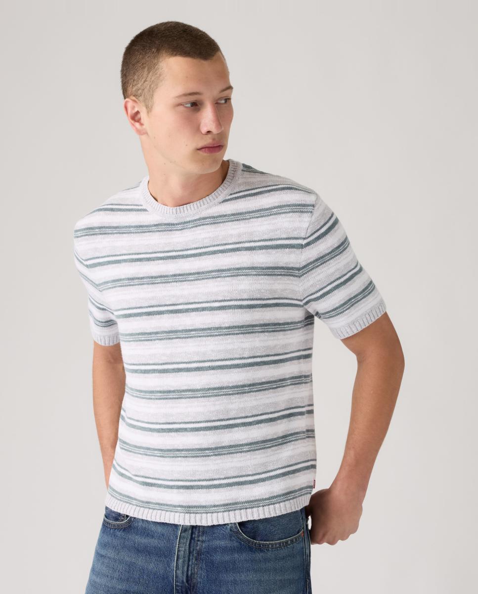 Camisola de Malha com Manga Curta e Gola Redonda Multicolor-4