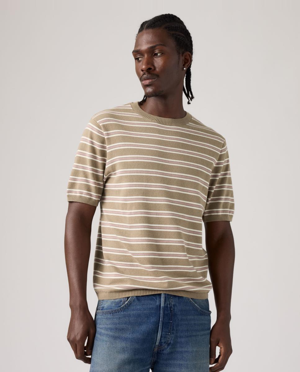 Camisola de Malha com Manga Curta e Gola Redonda Multicolor-3